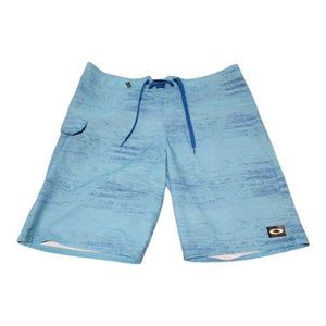 Men's Oakley Board Shorts Swim Trunks Blue Gradient - Size 34